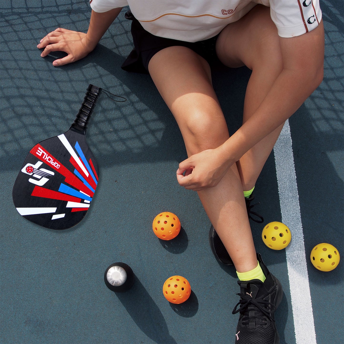 GoPickle Pickleball Paddles, Pickleball Set of 4 Premium Wood Paddles, 4 Pickleball Balls, Waterproof Carry Bag