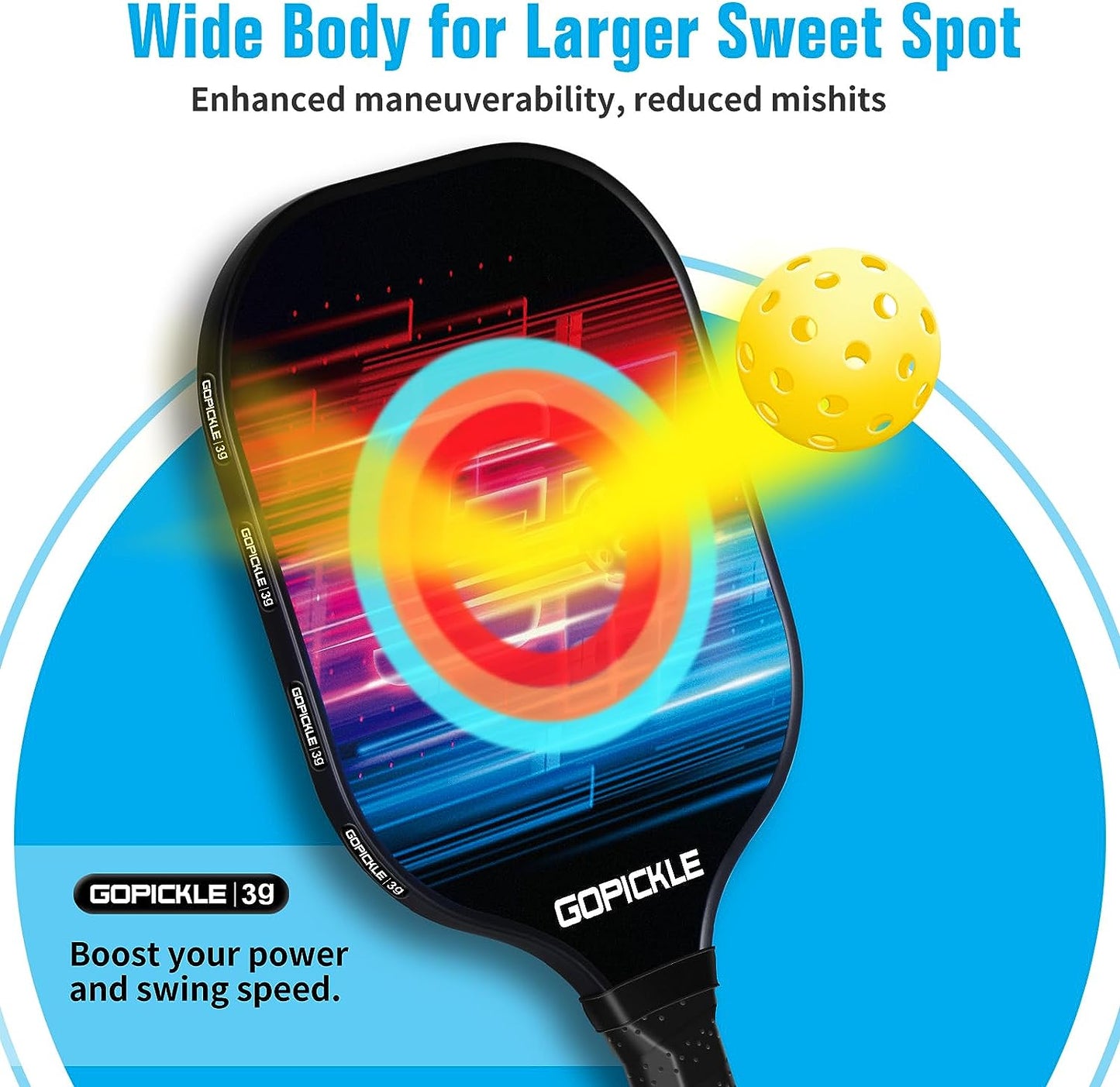 GoPickle Fiberglass Pickleball Paddles, Pickleball Set of 2 Fiberglass Paddles, 4 Pickleball Balls, 8 Lead Tape, Backpack