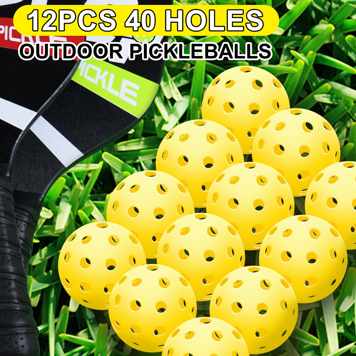 GoPickle 12 Outdoor Pickleball Balls Pack - for Tournament Play